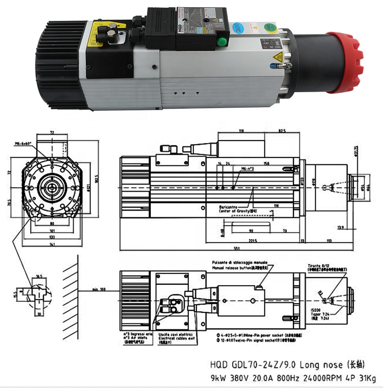 Motor Spindle HQD 9kw 220v 380 - Cnc Spindle Motor ulasan dan harga