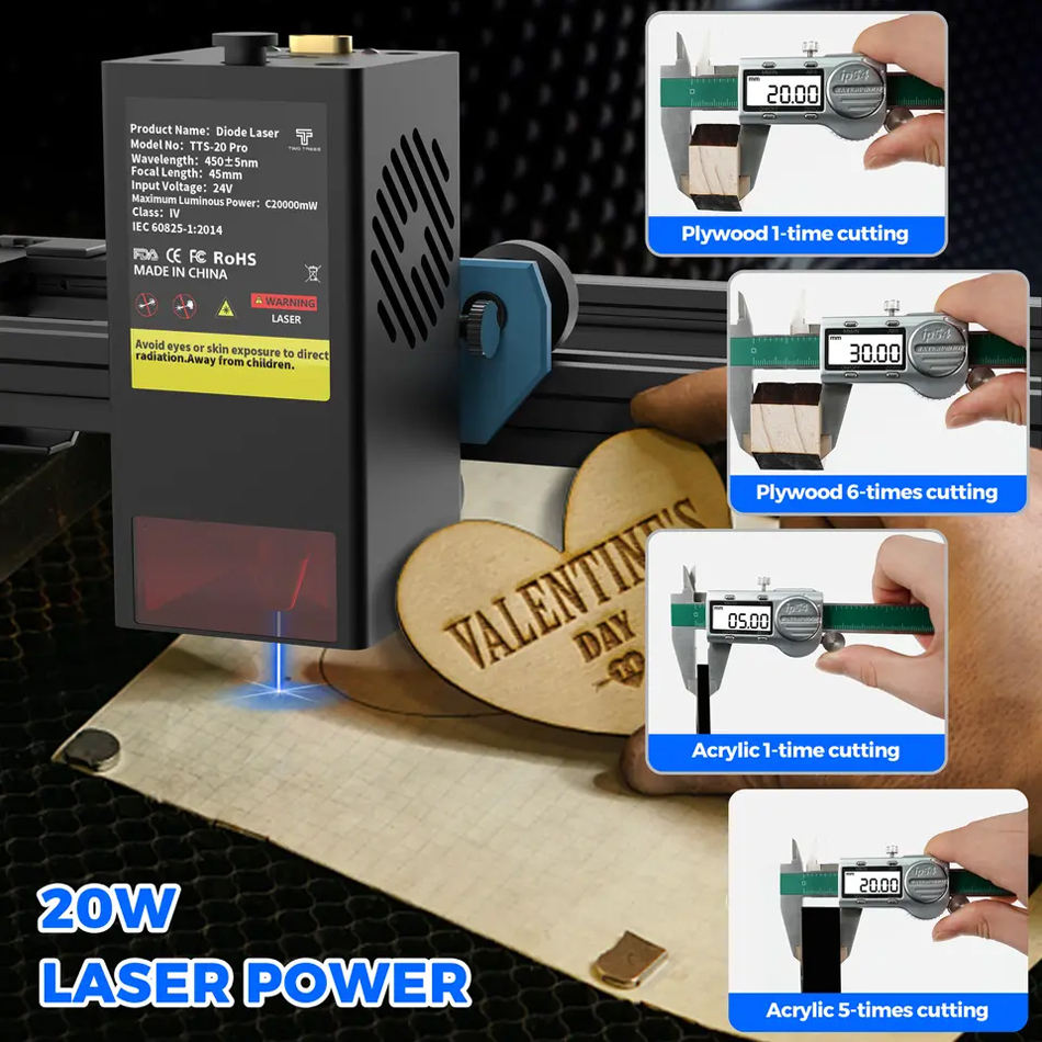 Twotrees TTS-20 Pro 20W Mesin  - Industrial Grade Laser Engraver ulasan dan harga