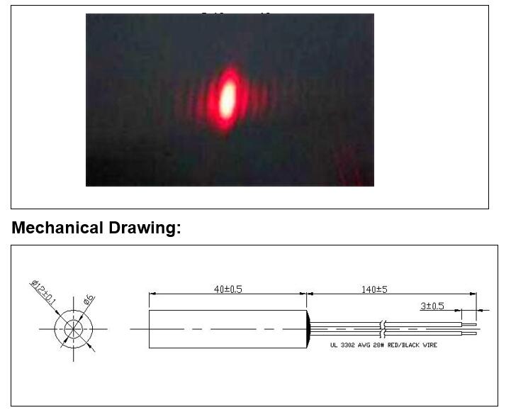 D12x40mm 650nm 660nm 50mW 100m - Industrial Laser Tag ulasan dan harga